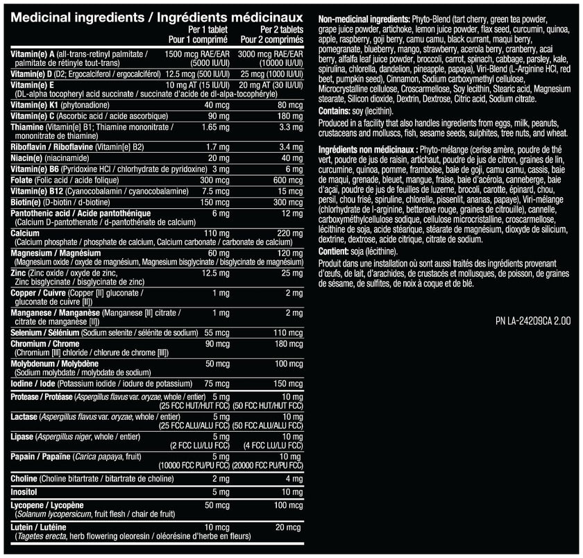 MUTANT Multi Vitamins - Men's Multivitamin for Hardcore Athletes & Body Builders, Supports Muscle Function, Energy Metabolism, Immune Health with 70 Vitamins Minerals Antioxidants (60 Caplets, CA) 🍁 All In One Marketplace Canada