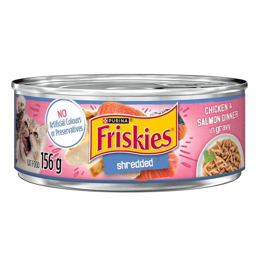 Friskies Wet Cat Food, Shredded Chicken & Salmon Dinner 156g (24 Pack) 🍁 All In One Marketplace Canada