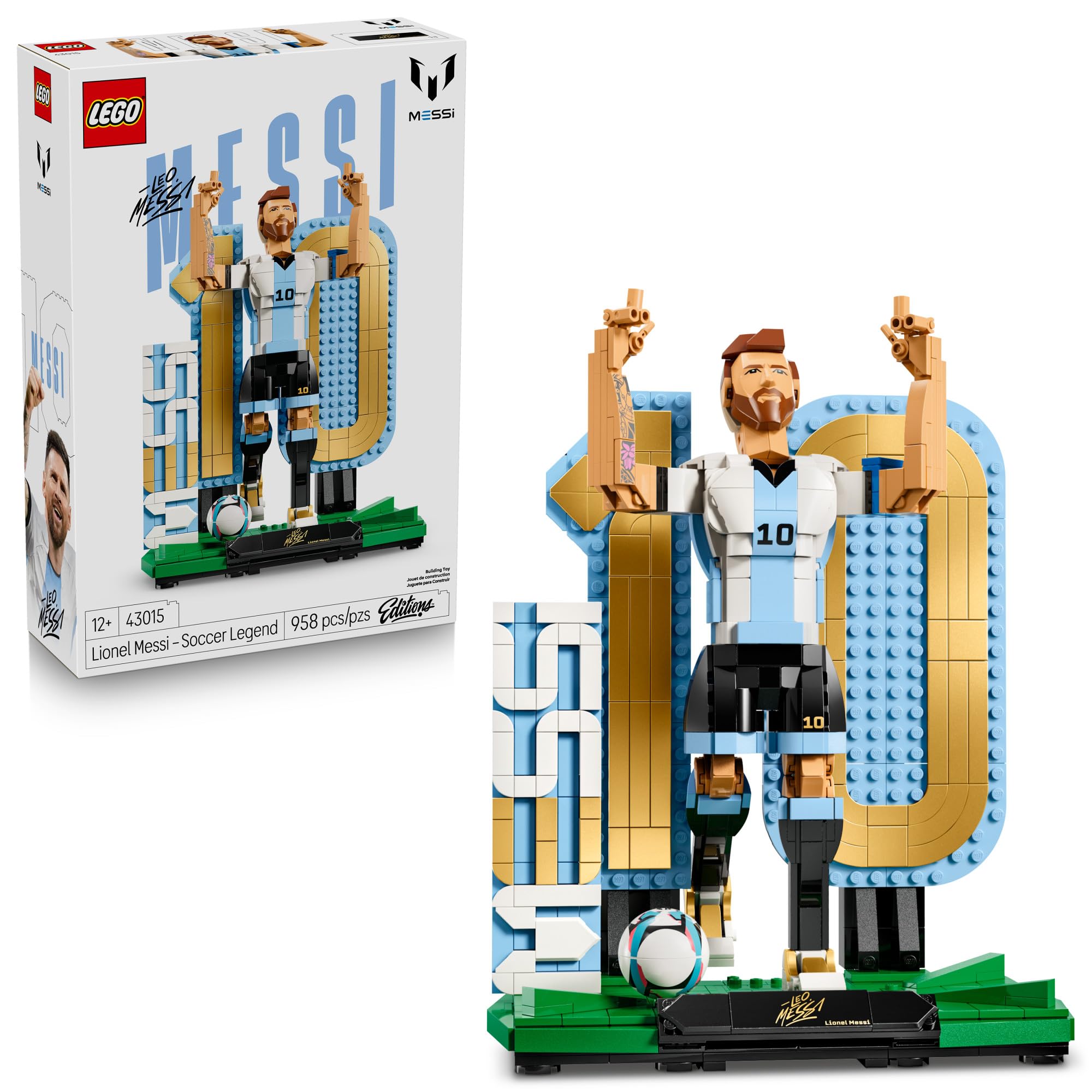 LEGO Editions Lionel Messi – Soccer Legend - Building Set for Boys & Girls, Ages 12+ - Collectible Soccer Gift with Plaque - Kids Bedroom or Shelf Decor - 43015 🍁 All In One Marketplace Canada