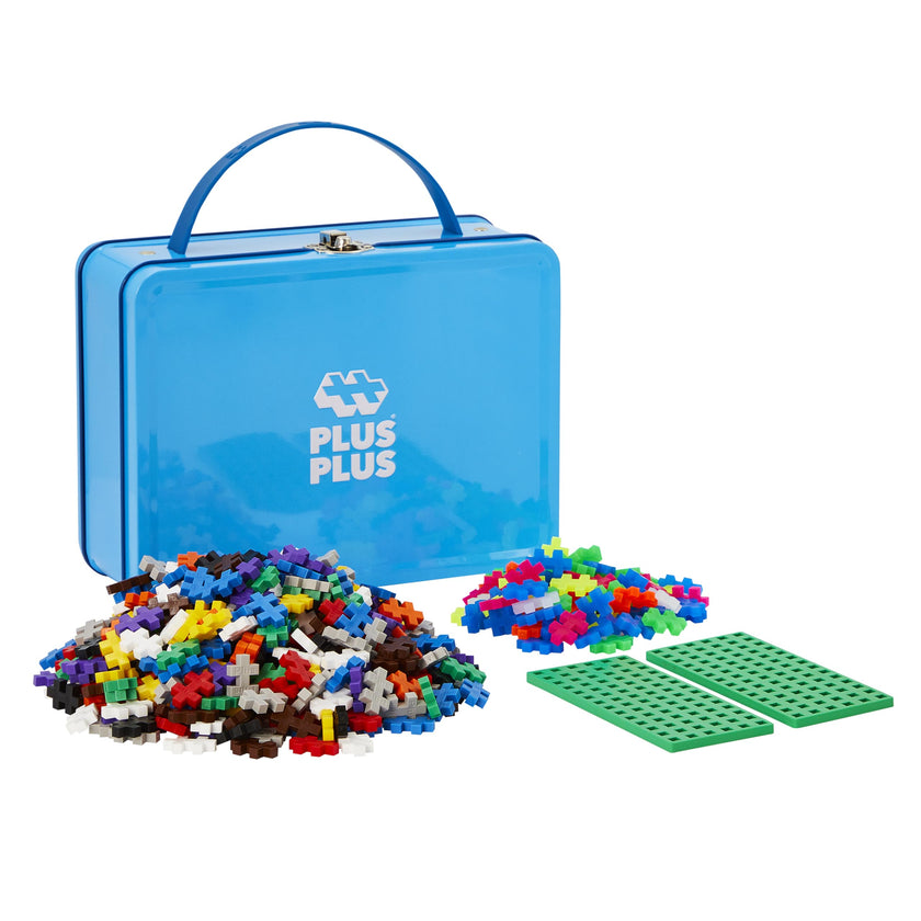 PLUS PLUS - 600 Pcs 12 x 20 mm Blue Metal Travel Case Building Blocks 🍁 All In One Marketplace Canada