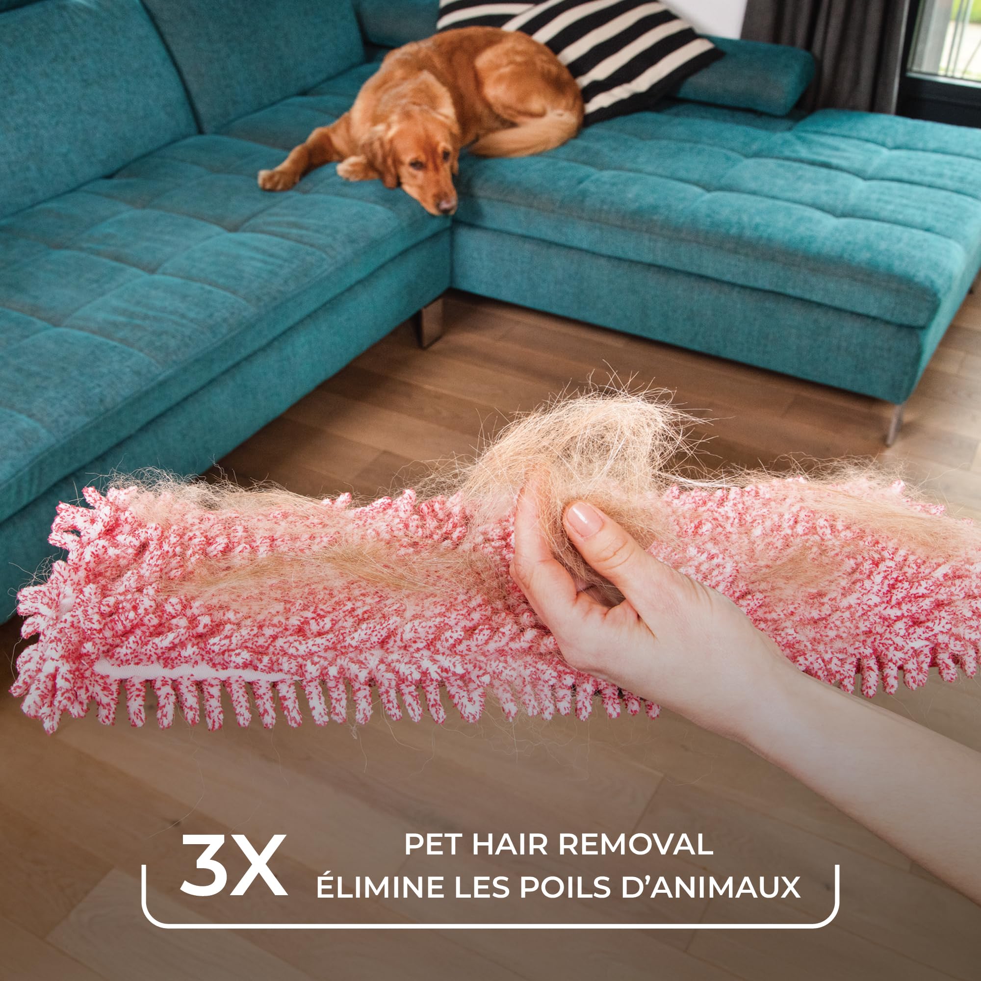 Vileda Pet Pro Microfiber Hair & Dust Mop | Flat dust mop | Three times more pet hair removal | Extra large trapezoid mop head | 100% Microfiber | Multi surface dry usage | Reusable & machine washable 🍁 All In One Marketplace Canada