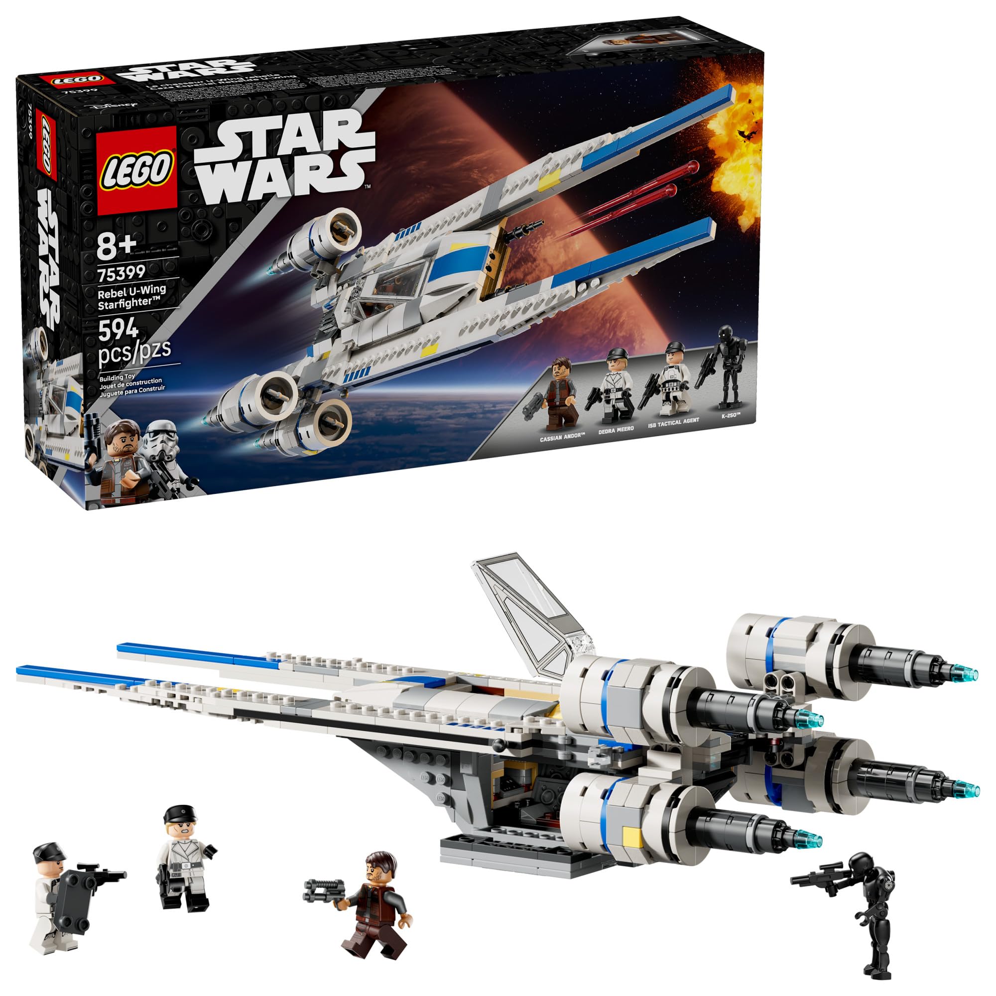 LEGO Star Wars Rebel U-Wing Starfighter Building Set - Includes Cassian Andor, Dedra Meero and K-2SO - Model Action Toy for Andor Fans - Birthday Gift Idea for Boys, Girls, Kids, Ages 8+ - 75399 🍁 All In One Marketplace Canada