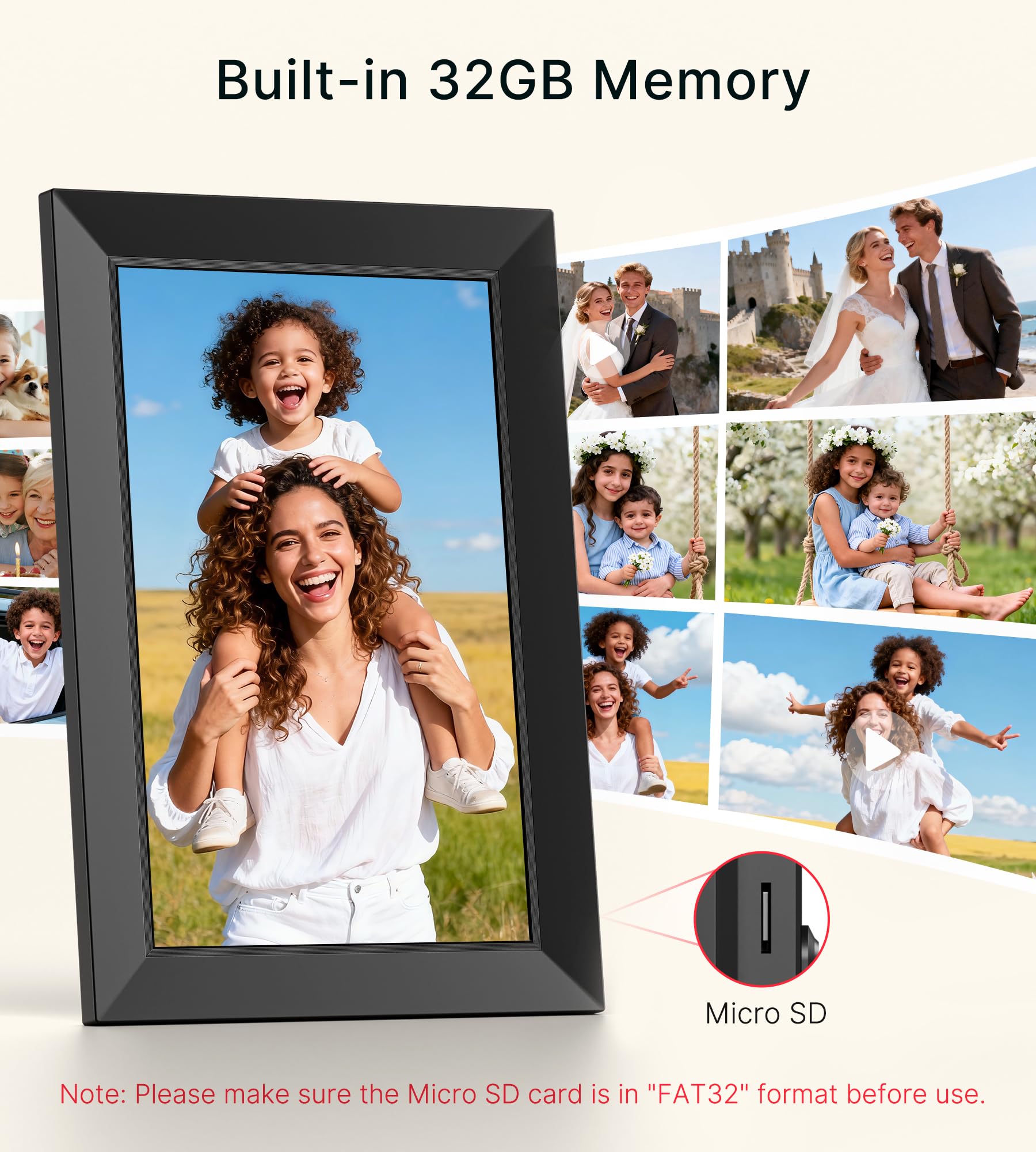 Frameo 10.1 Inch WiFi Digital Picture Frame, 1280x800 HD IPS Touch Screen Photo Frame Electronic, 32GB Memory, Auto-Rotate, Wall Mountable, Share Photos/Videos Instantly via Frameo App from Anywhere 🍁 All In One Marketplace Canada