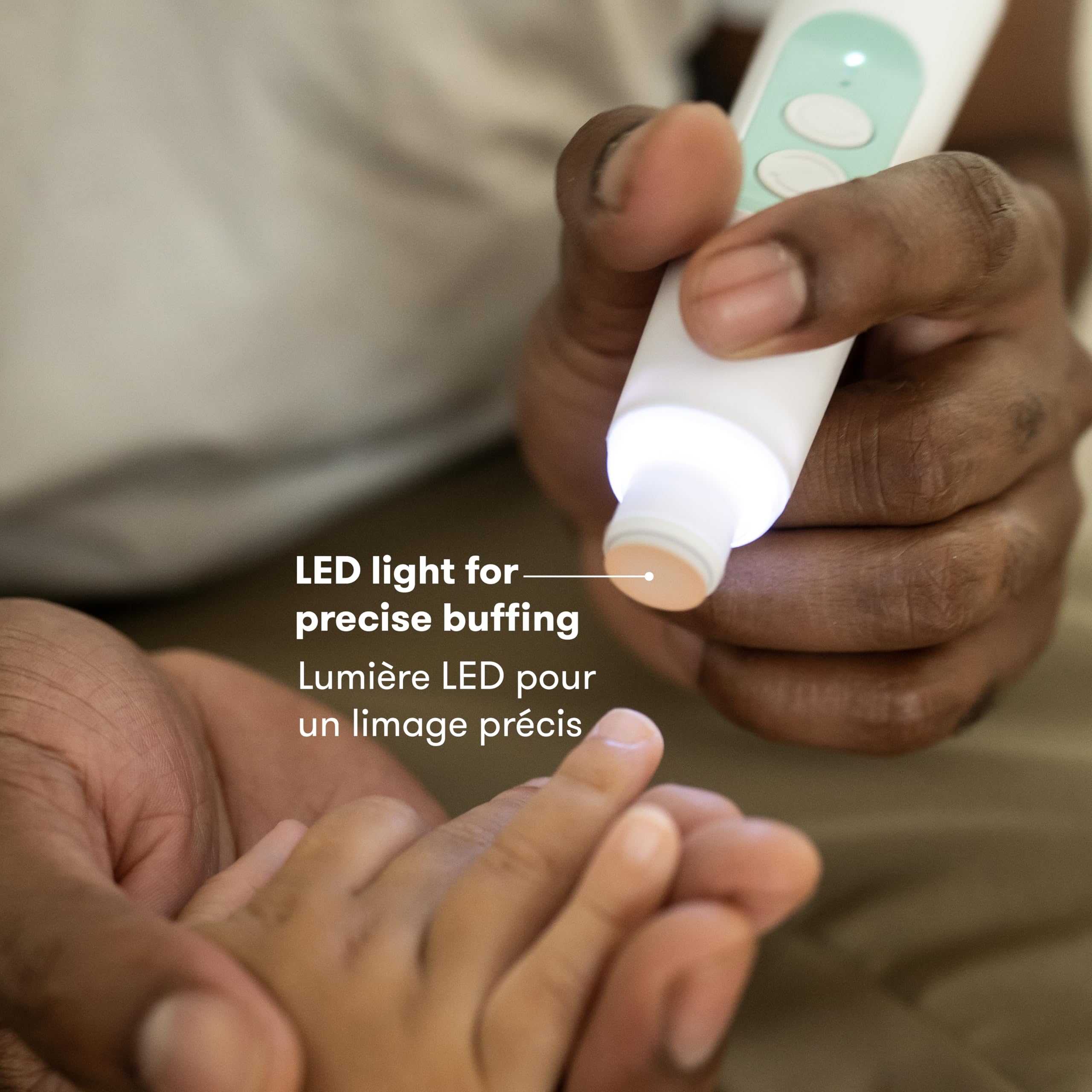 Frida Baby Electric Nail Trimmer, Safe + Easy Electric Nail File Baby Nail Clipper + Nail Trimmer Kit for Newborn, Toddler, or Children's Fingernails/Toenails, 4 Buffer Pads, LED Light, Storage Case 🍁 All In One Marketplace Canada