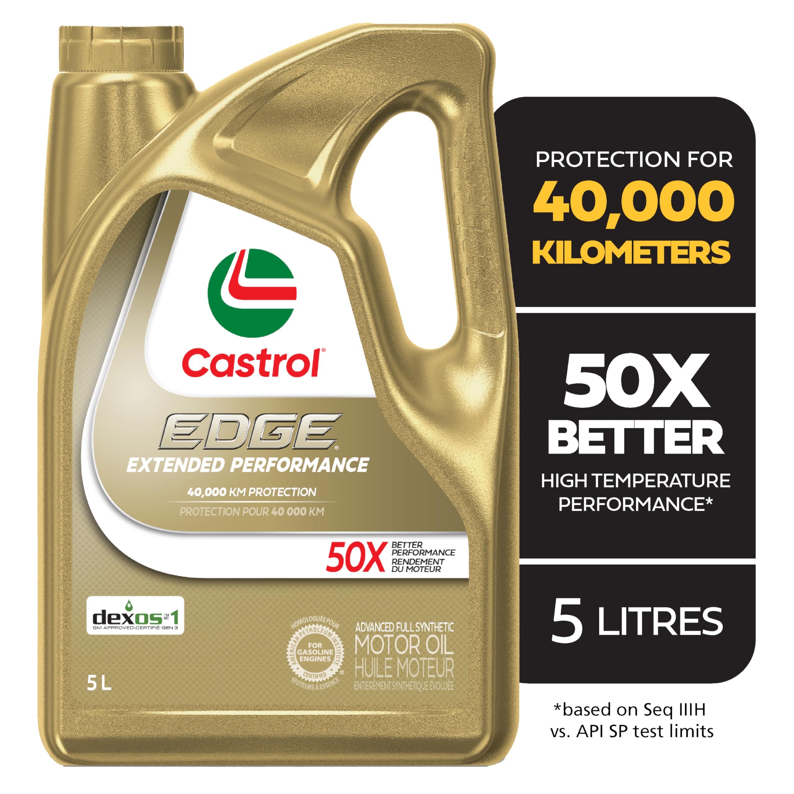 Castrol Edge Extended Performance 0W-20 Advanced Full Synthetic Motor Oil, 5 Litres - Made in Canada 🍁 All In One Marketplace Canada