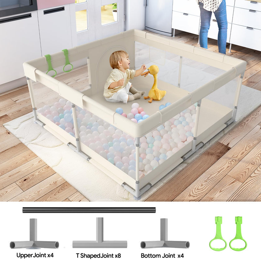 Fodoss Playpen Baby, 47x47inch Play Pen, Small Playard,Playpen for Apartment, Play Yard, Baby Activity Play Fence, Extra Large Playard, Parc Pour bébé 🍁 All In One Marketplace Canada