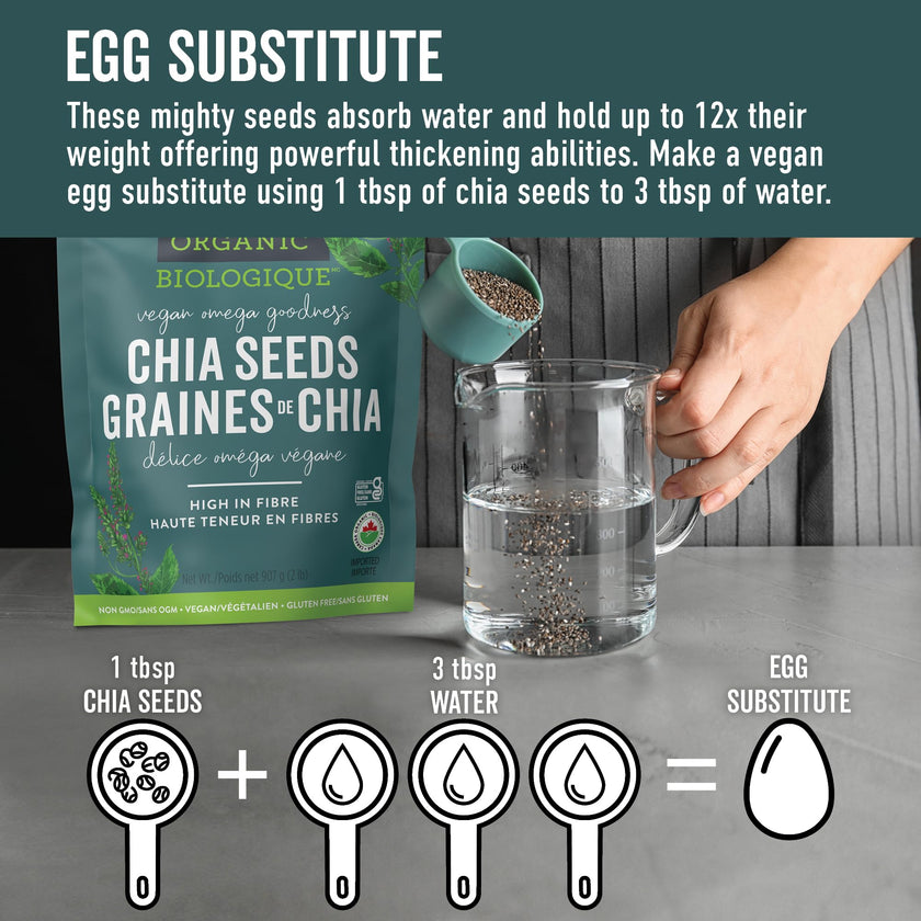 Viva Naturals Organic Chia Seeds, 2 lb – Plant-Based Omega-3s & 6s and Vegan Protein, Non-GMO, Black Chia Seeds Organic, Graine de Chia – Perfect for Smoothies, Salads, and Chia Seed Pudding 🍁 All In One Marketplace Canada