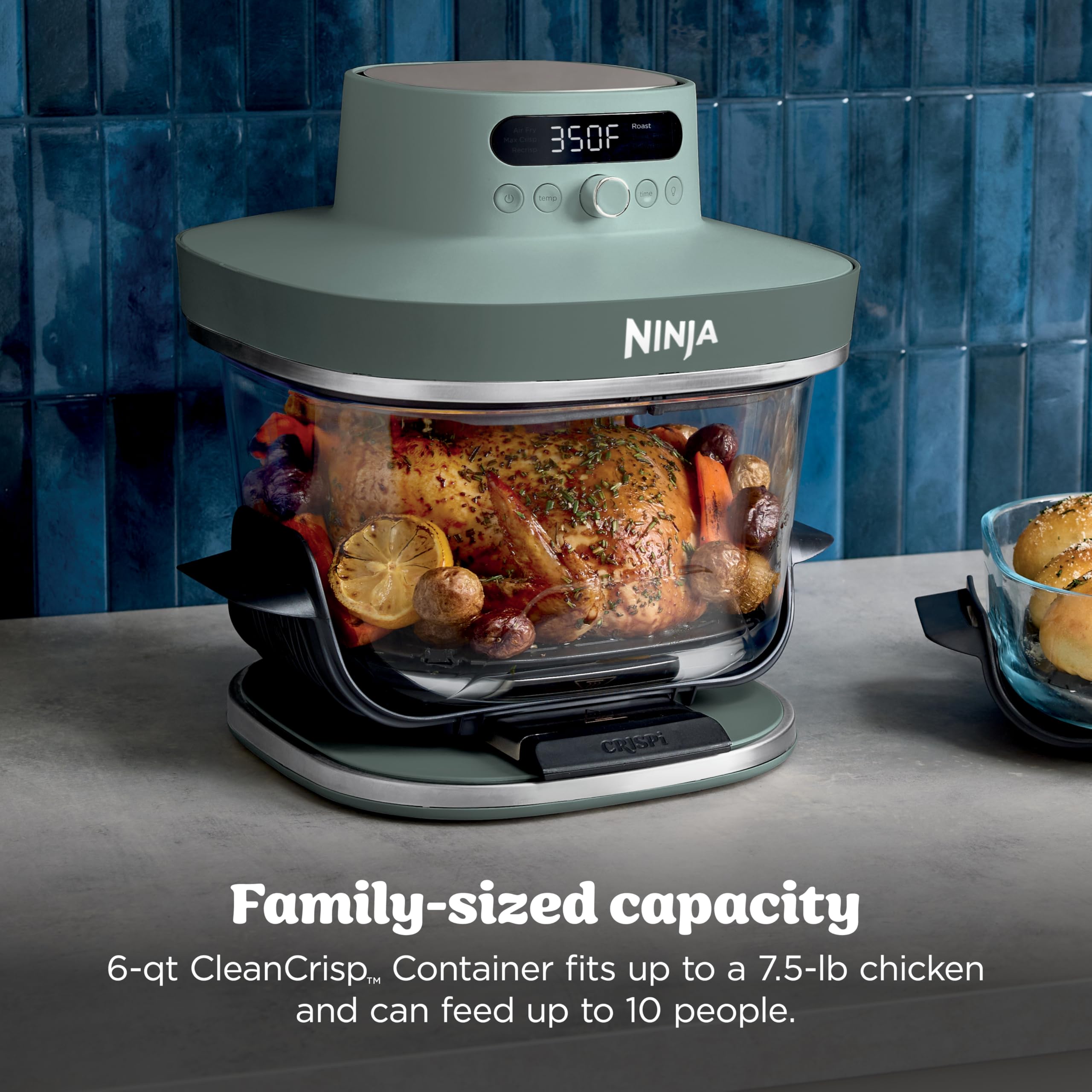 Ninja Crispi Pro 6-in-1 Glass Air Fryer | 6qt & 2.5qt Glass Containers with Storage Lids | Non-Toxic | Meal Prep, Microwave, Freezer & Dishwasher Safe | Air Fry, Bake & More | Ash Grey | AS101CDG 🍁 All In One Marketplace Canada