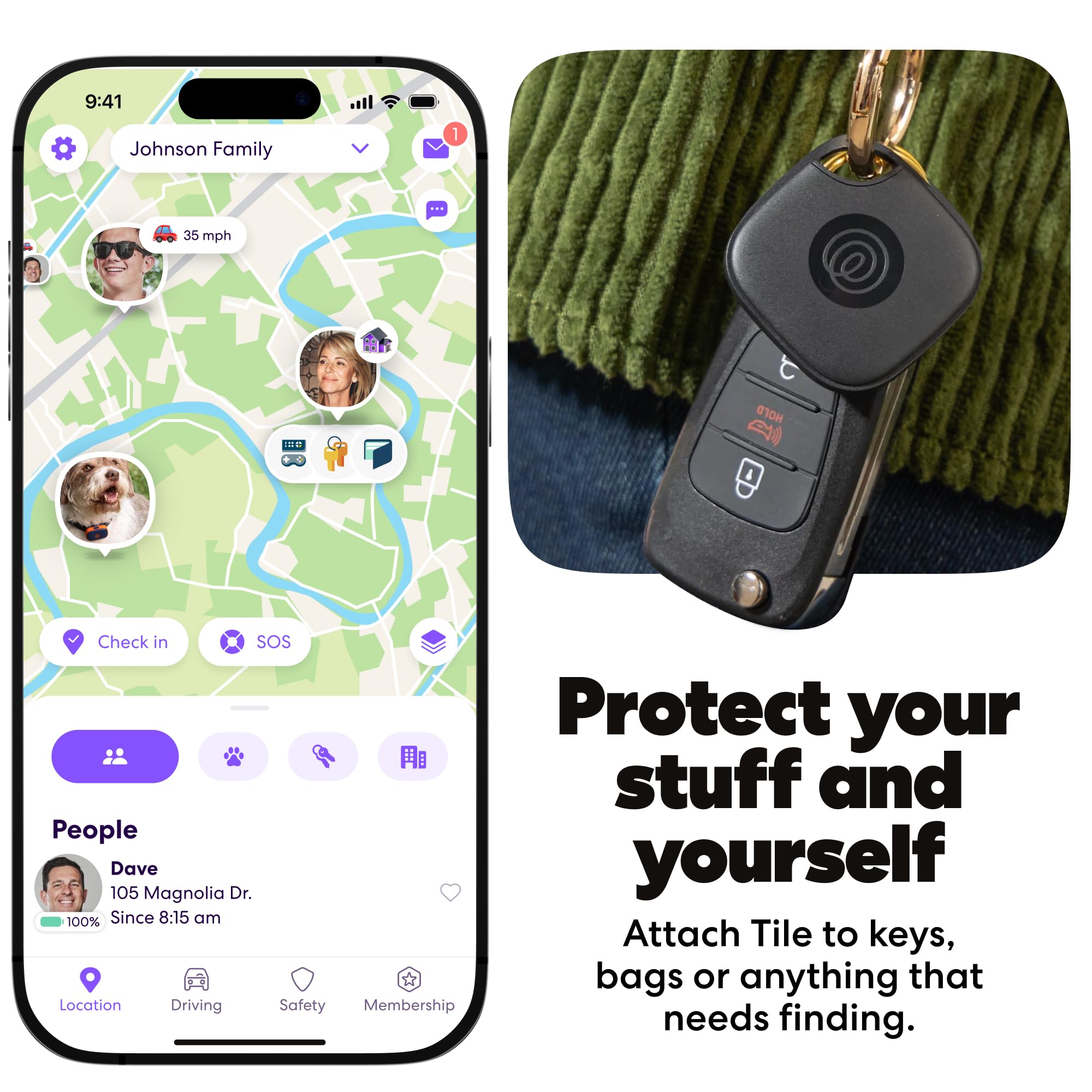 Life360 Tile Essentials - Bluetooth Trackers & Item Locators for Keys, Wallets, Remotes & More; Easily Find All Your Things. Both iOS and Android Compatible. 4-Pack (Mates/Slim/Sticker) 🍁 All In One Marketplace Canada