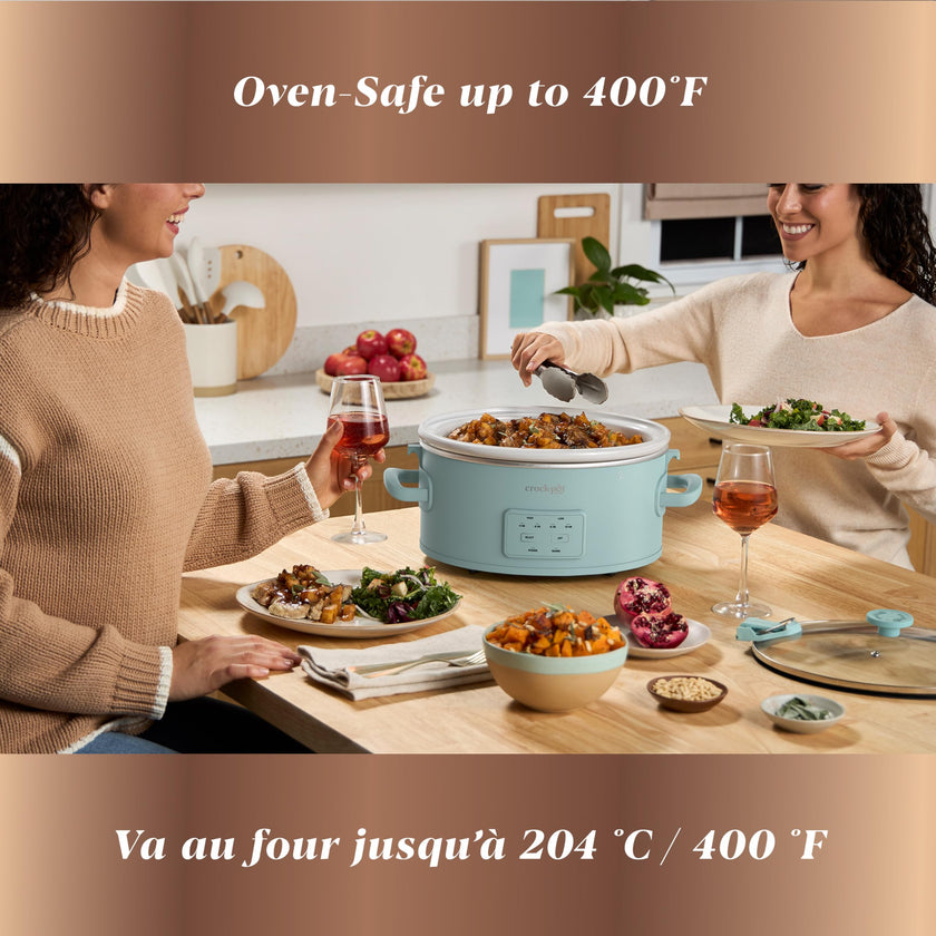 Crock-Pot Design Series Programmable 6-Quart Slow Cooker, Ocean Fog Green 🍁 All In One Marketplace Canada