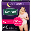 Depend Night Defense Adult Incontinence Underwear for Women, Disposable, Overnight, Extra-Large, Blush, 48 Count 🍁 All In One Marketplace Canada