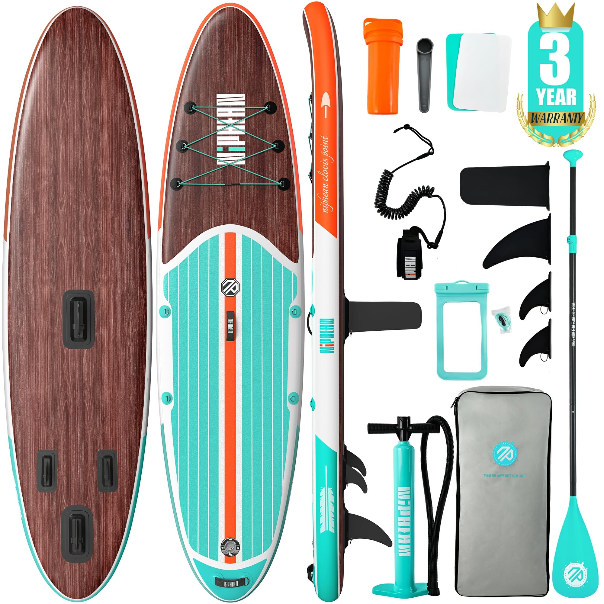 Niphean Inflatable Stand Up Paddle Board with SUP Accessories, 10'6'' All-Round Inflatable SUP, Anti-Slip EVA Deck, Inflatable Paddle Board for Adults & Youth 🍁 All In One Marketplace Canada