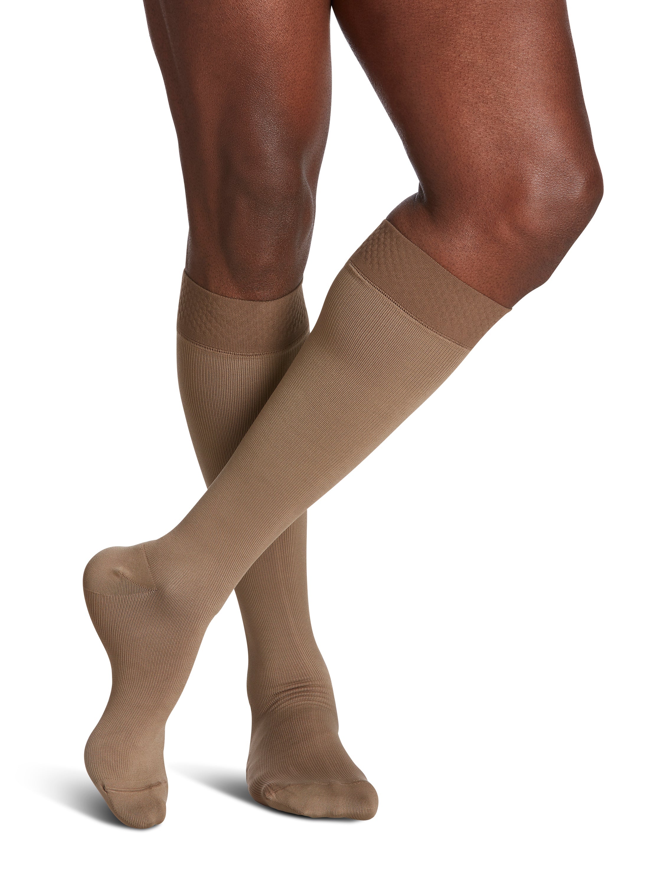 Sigvaris Men's Style Microfiber Calf with Grip-Top 30-40mmHg Men's Closed Toe