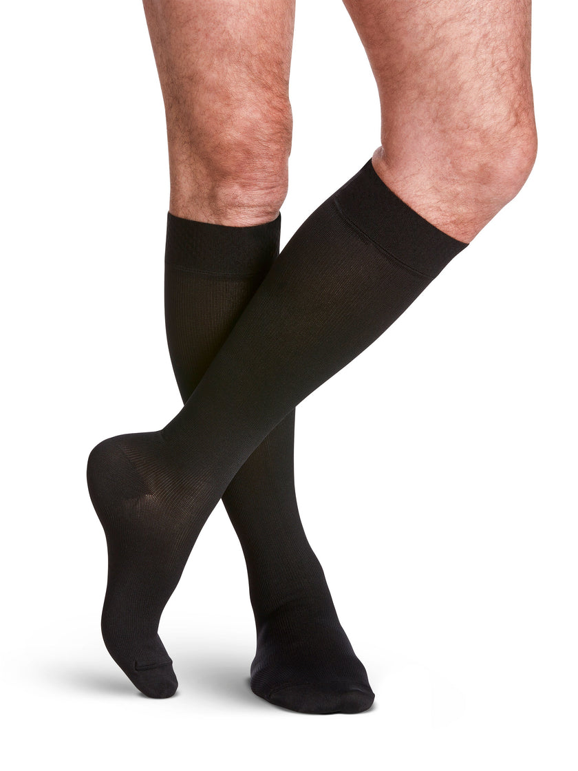 Sigvaris Men's Style Microfiber Calf with Grip-Top 30-40mmHg Men's Closed Toe