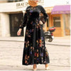 Turkish Muslim Women's Long Sleeve Printed Robe