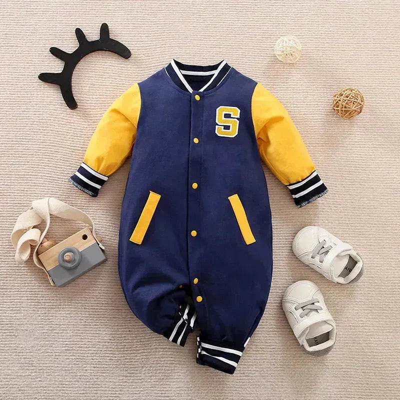 Baby One-piece Spring And Autumn Romper Baseball Uniform cloth