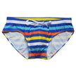 Men's Striped Swim Briefs with Drawstring | Beach Surf Swimwear
