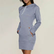 Women New hooded zipper pullover mid-length sweater