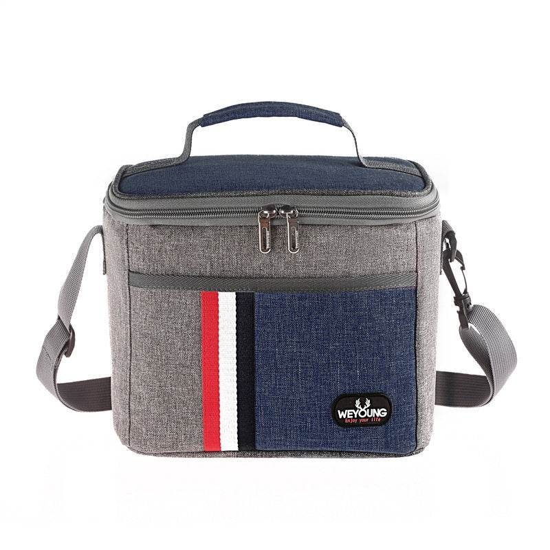 Striped Insulated Lunch Bag – Korean-Style Cloth Tote