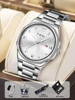 TOMI Diamond Encrusted Quartz Watch for Men – Stainless Steel Dress Watch