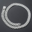 Cubic Copper Inlaid Zircon stone 14mm Diamond Cuban Link Chain necklace