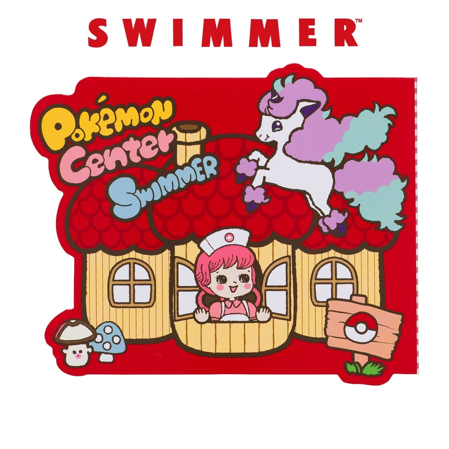 Pokemon Center SWIMMER Henteko Cute Die-Cut Memo (Pokémon Center Japan)