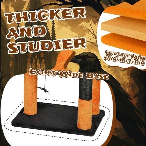 39.4 Halloween Cat Tree, Cat Tower Cat Tree For Indoor Cats With Spacious Cat Condo, Sisal Scratching Posts, Hanging Toys, Orange  Black