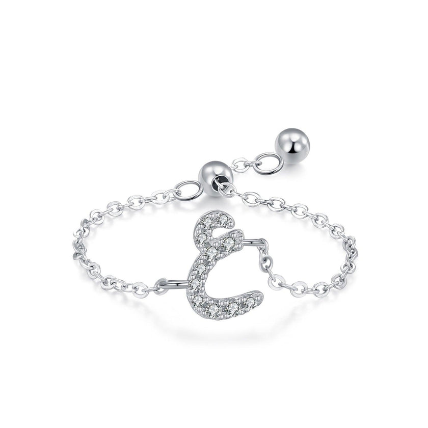 S925 Sterling Silver Niche Style Arabic Letters Pull-out Chain All-match Stackable