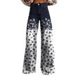 Women's 3D Printed Flared Denim Jeans – Graphic Print Wide Leg Jeans