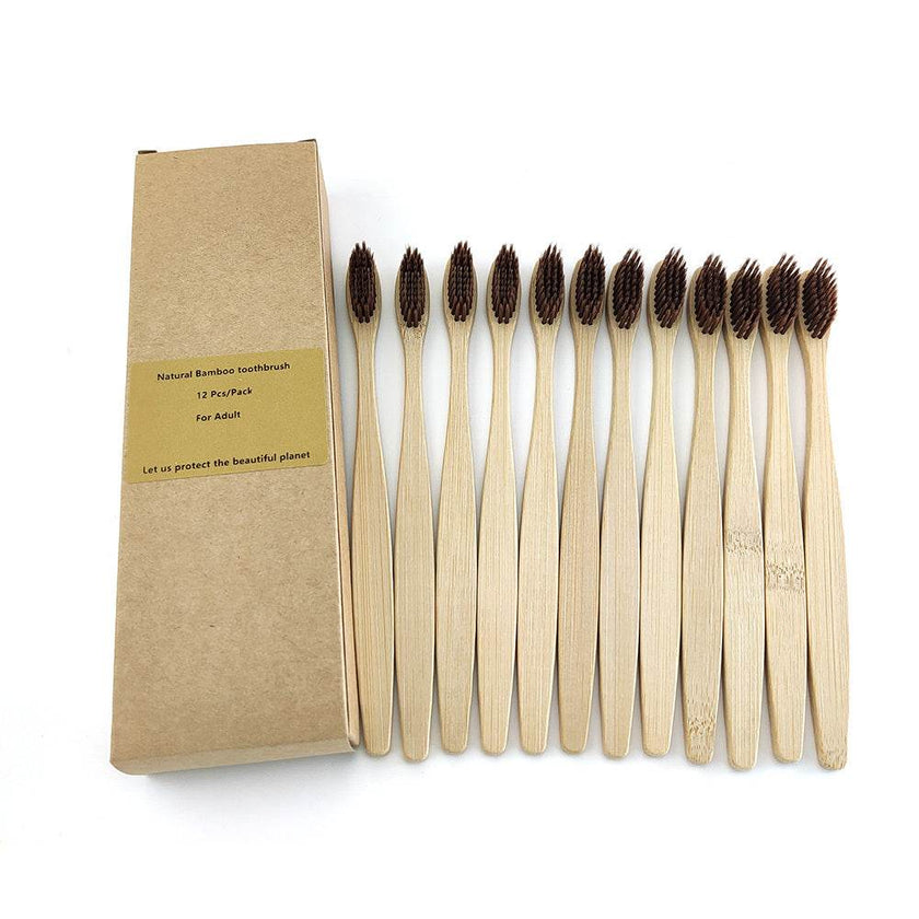 Eco friendly 12 Bamboo toothbrushes