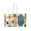 Mid-Century Geometric Weekender Bag | Retro Dots Shapes | Mom On-The-Go Tote| Baby Essentials Carryall | Beach Travel Holdall
