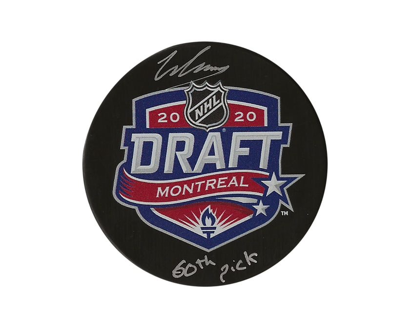 Will Cuylle Autographed 2020 NHL Draft Puck Inscribed 