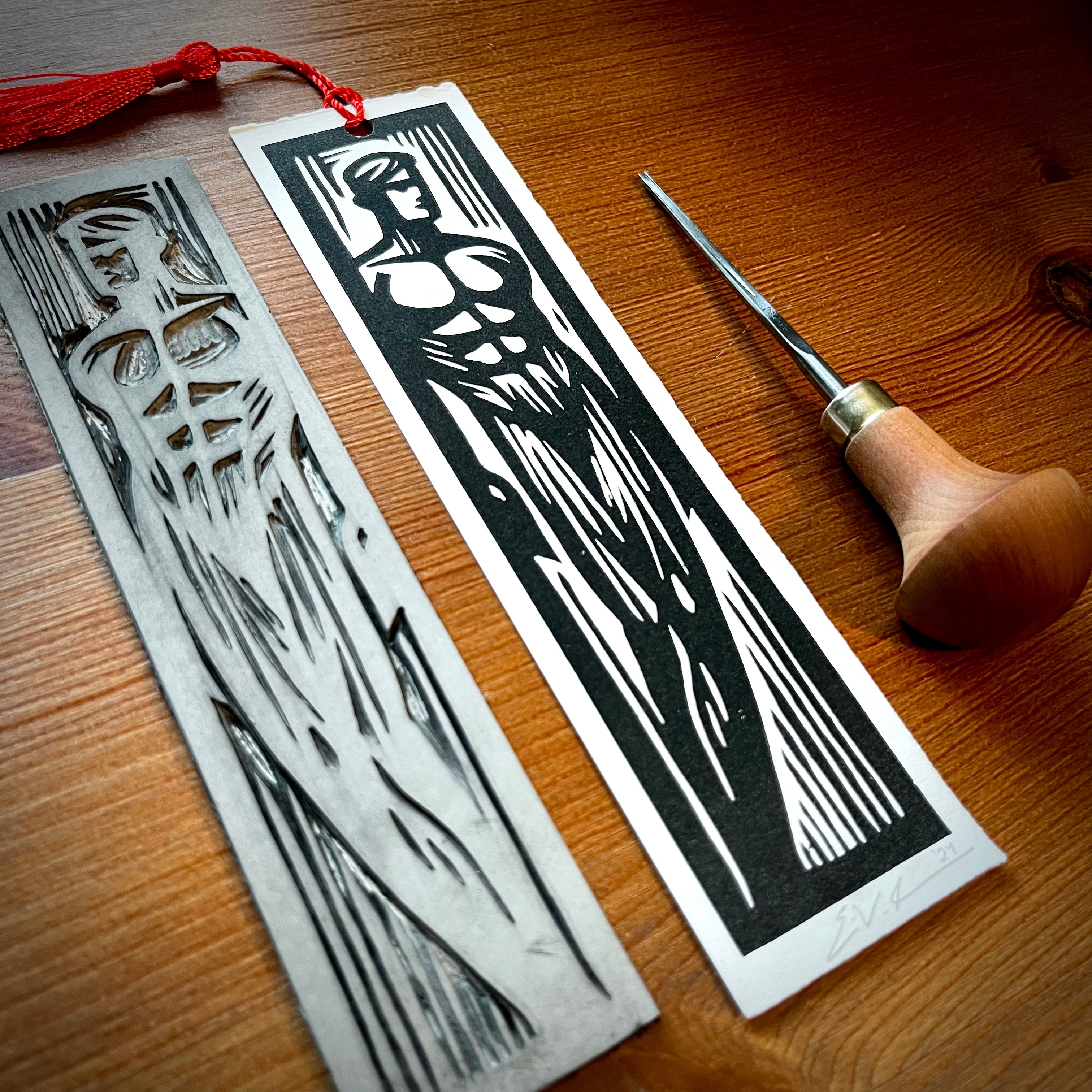Good Boy Bookmark No. 3 | LINOCUT PRINT