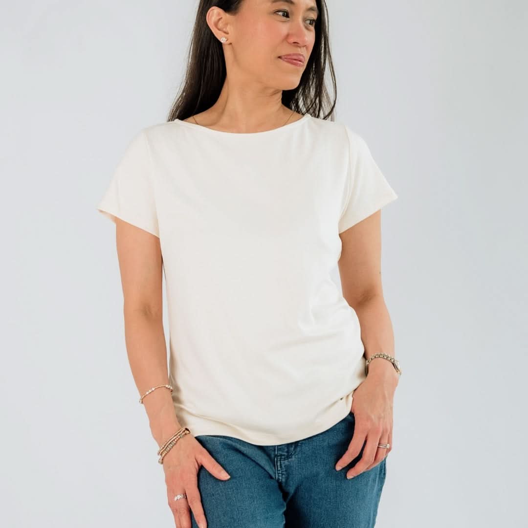 Ladies' Bamboo Lindsay T-Shirt | Berry Stripe