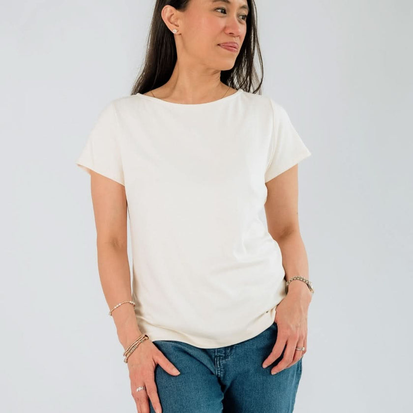 Ladies' Bamboo Lindsay T-Shirt | Berry Stripe