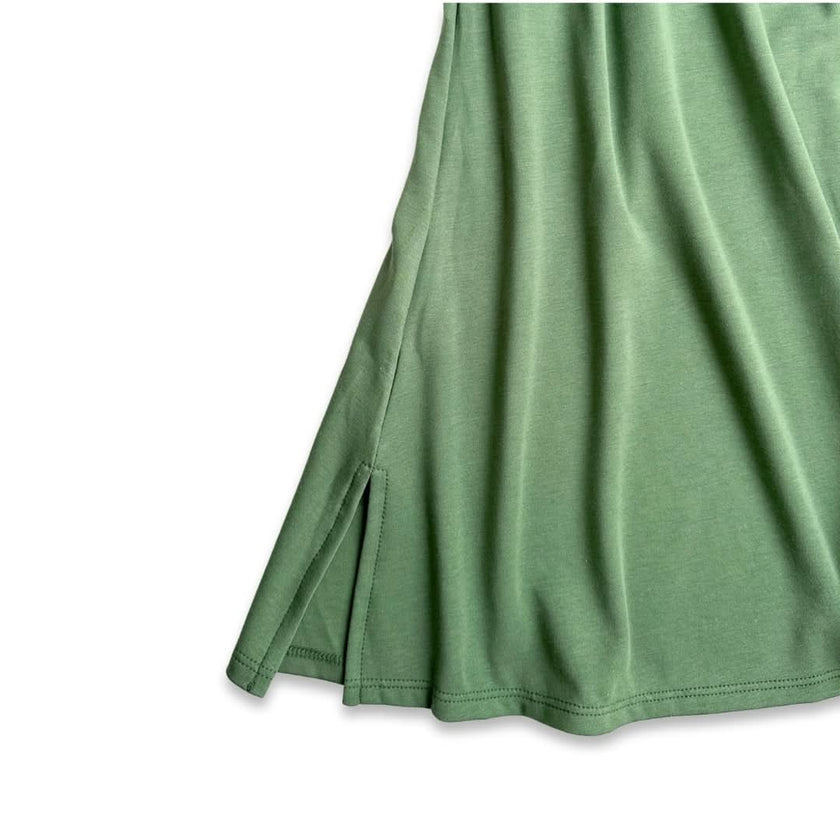 Kids' Bamboo Square Neck Midi Dress | Palm Leaf