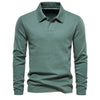 Fashion Plain Lapel Long-sleeved Polo Shirt Men's Casual Autumn Polo sweatshirt