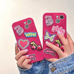 Embroidered Love Cherry Patch iphone Case women