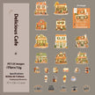 Cafe Series PET Decorative Sticker Pack – Retro Coffee Shop Journal & Scrapbook Stickers (25 pcs)