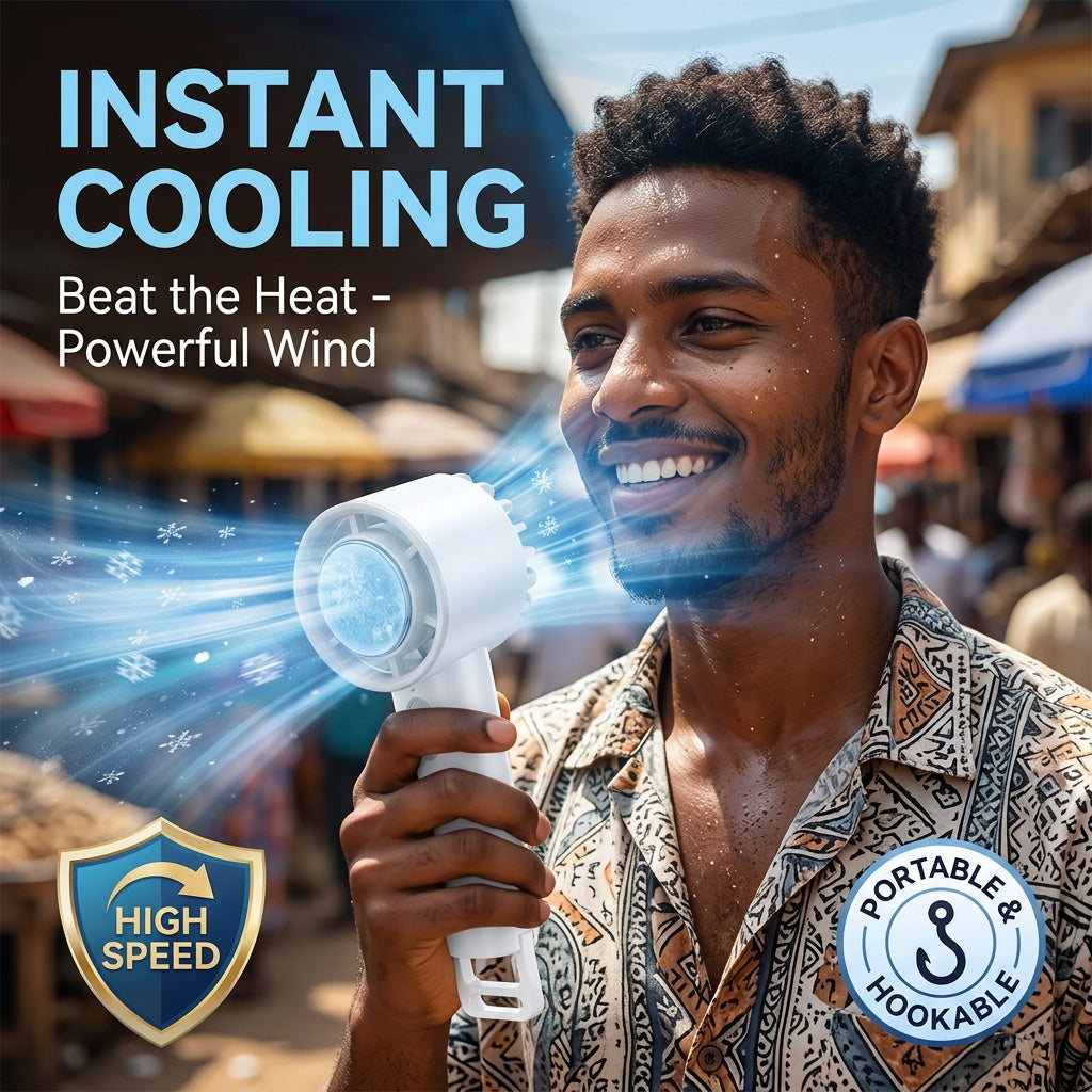 Portable TEC Turbo Fan, 3-in-1 Cooling Fan, High Speed Rechargeable Fan