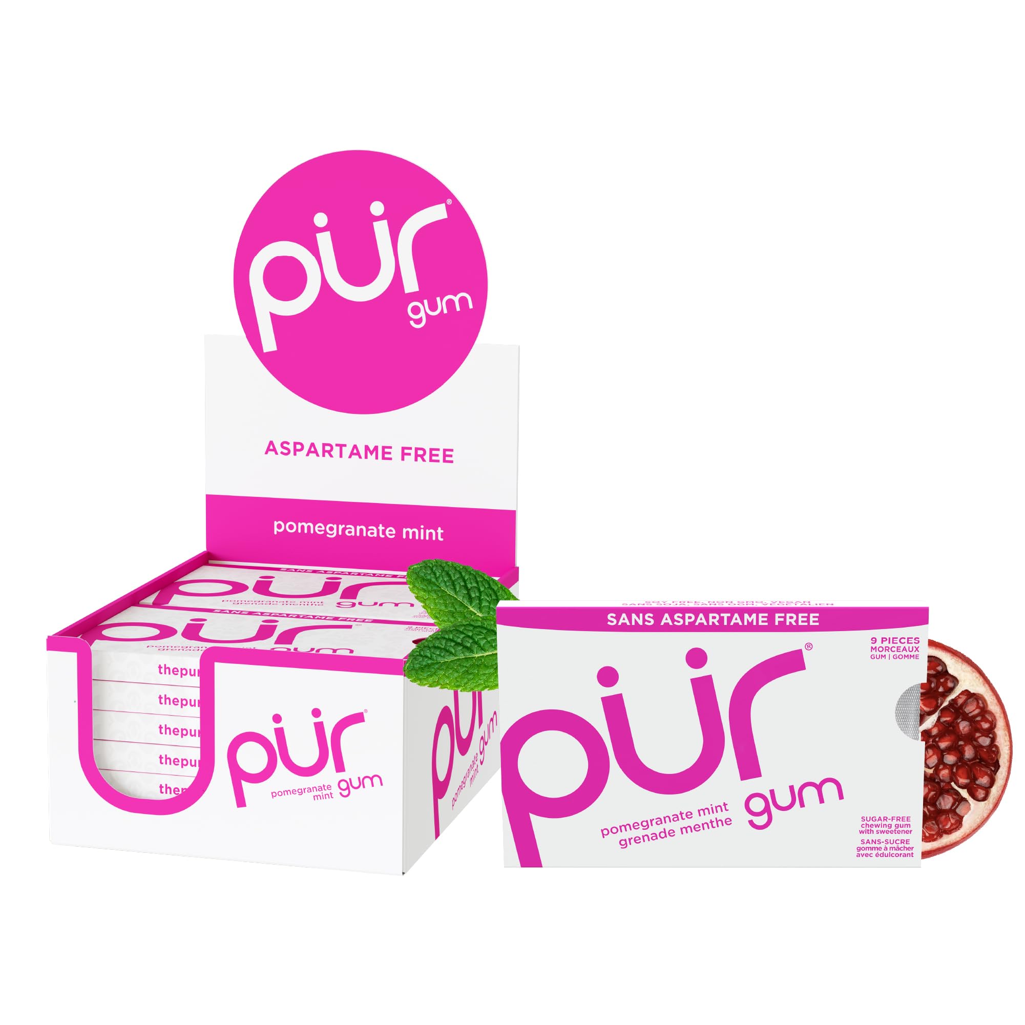PUR Gum - Pomegranate Mint (9pc)