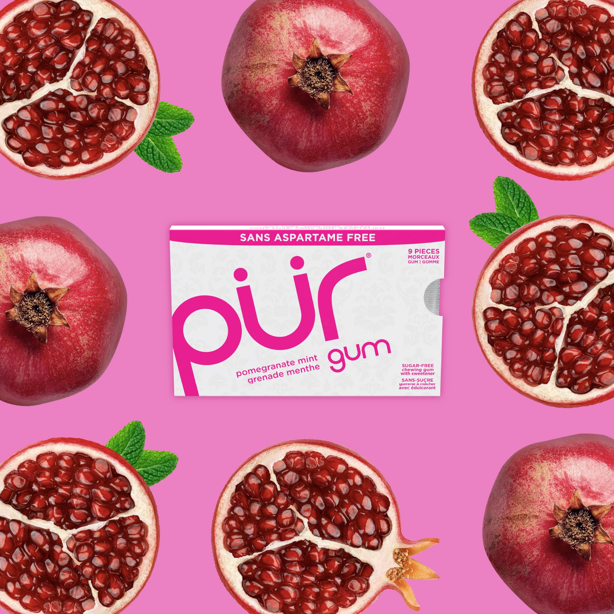 PUR Gum - Pomegranate Mint (9pc)
