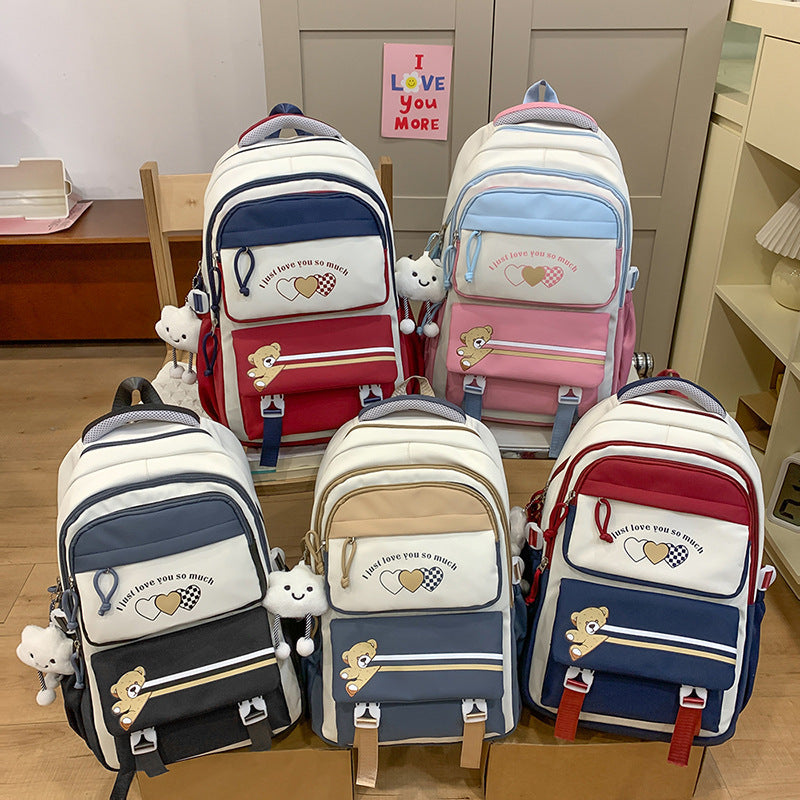 Girls Large Capacity Backpack – Burden Alleviation School Bag (Middle & High School)