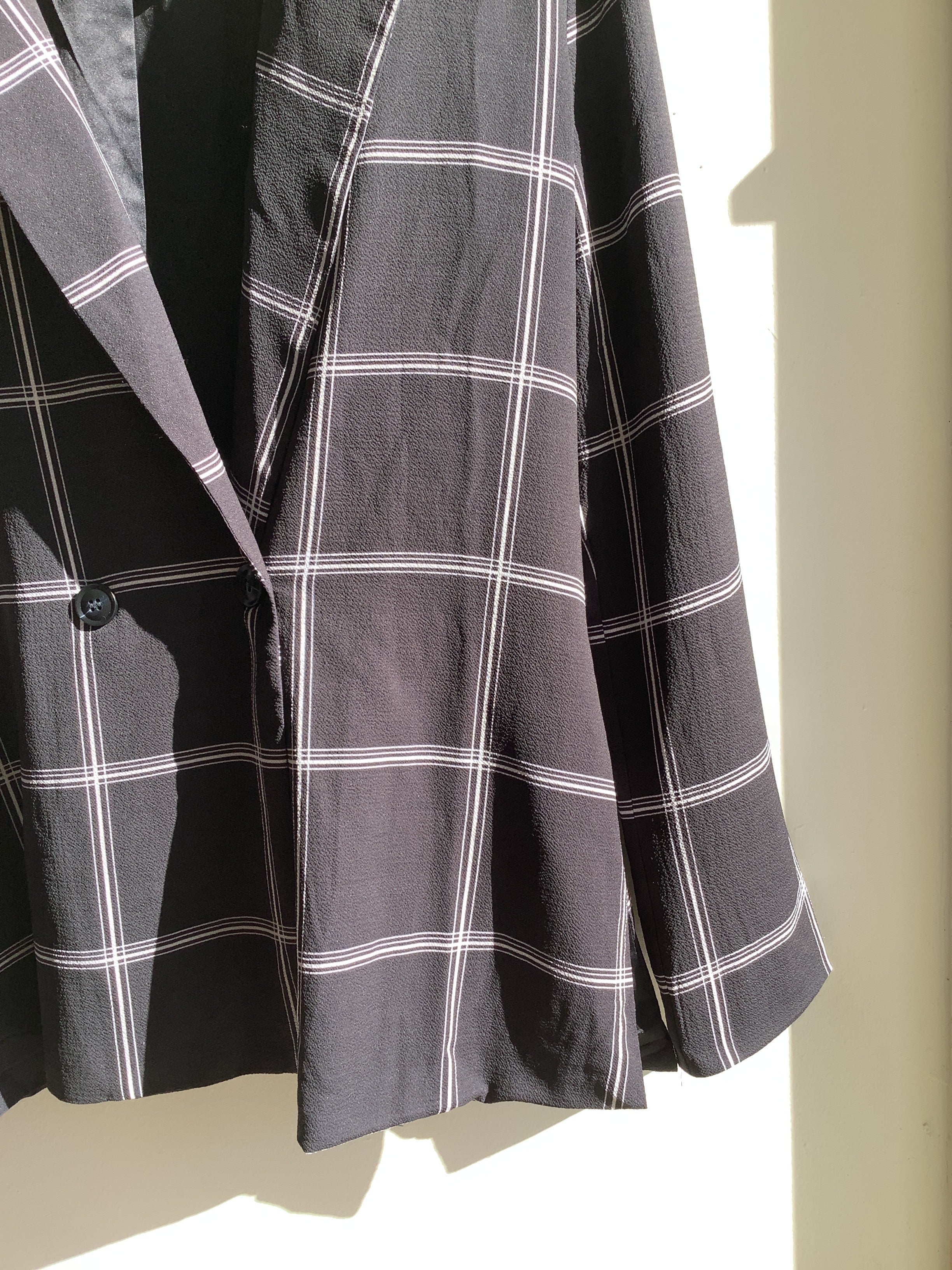Black & White Windowpane Check Blazer