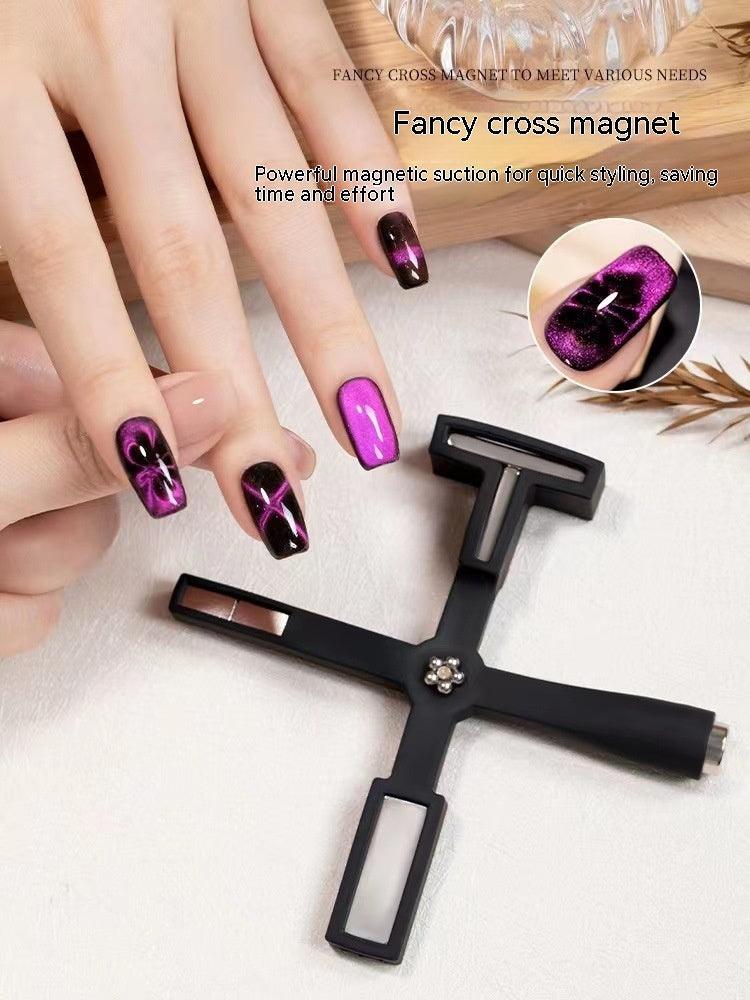 Cat's Eye Nail Magnet Tool, Cross Pattern, Strong Magnetic Manicure Stick