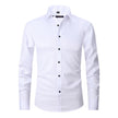 Men's Long Sleeve Business Casual Shirt – Loose Fit, 10 Colors, S–8XL | Canada & USA