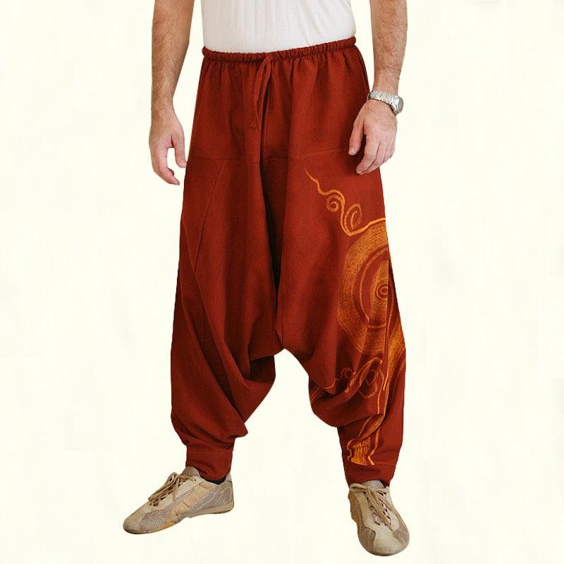Men's Loose Fit Cotton Blend Trousers
