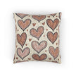 Pink Heart Pattern Woven Pillow | Boho Valentine Decorative Throw