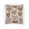 Pink Heart Pattern Woven Pillow | Boho Valentine Decorative Throw