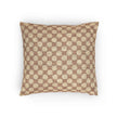 Woven Checkered Pattern Pillow | Neutral Brown Geometric Throw Pillow